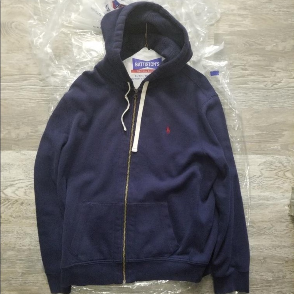 Polo hoodie XL blue gently used retail $125